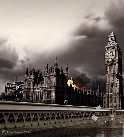 Parliament in flames