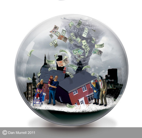 Hard times snow globe